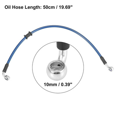 Motoforti Universal 40cm Motocicletă Frână Ambreiaj Ulei Furtun Furtun Linie Albastru Hidraulic Armat Furtun împletit din oțel inoxidabil