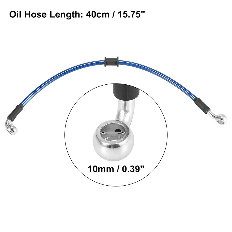 Motoforti Universal 40cm Motocicletă Frână Ambreiaj Ulei Furtun Furtun Linie Albastru Hidraulic Armat Furtun împletit din oțel inoxidabil