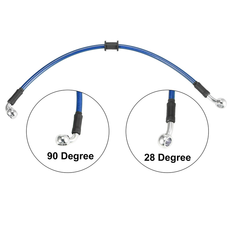 Motoforti Universal 40cm Motocicletă Frână Ambreiaj Ulei Furtun Furtun Linie Albastru Hidraulic Armat Furtun împletit din oțel inoxidabil
