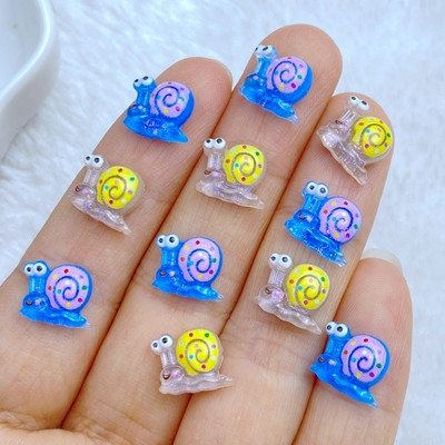 50gab Jauns Cute Mini Cartoon dzīvnieku gliemezis Nagu Rhinestones Dārgakmeņi Glitter Nail Art Rotaslietas Manikīrs Nagu dekorēšanas aksesuārs