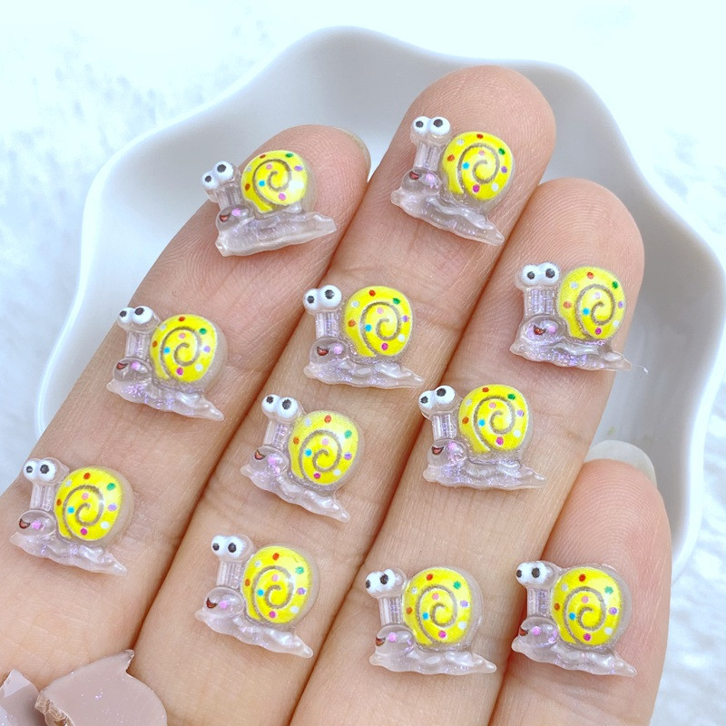 50 komada novih slatkih mini crtanih životinja puževa za nokte sa kamenčićima draguljima sa svjetlucavim ukrasima za nokte Nakit za manikuru Dodaci za ukrašavanje noktiju