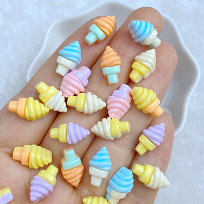 30gab 3D Charms Kawaii Mini Ice Cream Nail Art Rotaslietas Manikīrs Nagu dekorēšanas piederumi