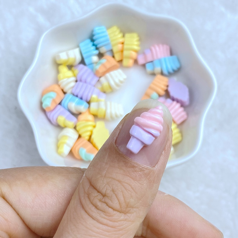 30 komada 3D privjesaka Kawaii Mini Ice Cream Nail Art Nakit Manikura Dodaci za ukrašavanje noktiju