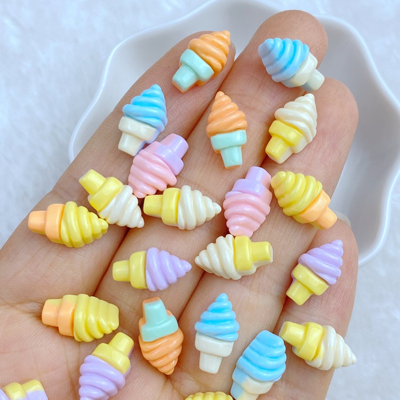 30 komada 3D privjesaka Kawaii Mini Ice Cream Nail Art Nakit Manikura Dodaci za ukrašavanje noktiju
