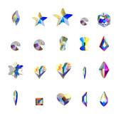 20 buc. AB, forme diferite, nail art, strass, bijuterii, strass, toate dimensiunile, pietre de sticlă cu spate plat pentru decorarea 3D a unghiilor