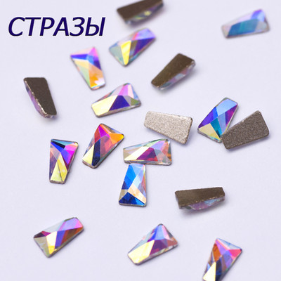 20 buc. AB, forme diferite, nail art, strass, bijuterii, strass, toate dimensiunile, pietre de sticlă cu spate plat pentru decorarea 3D a unghiilor