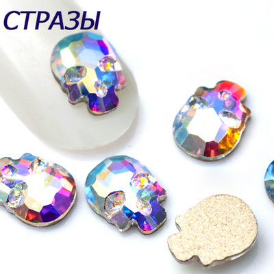 20 buc. AB, forme diferite, nail art, strass, bijuterii, strass, toate dimensiunile, pietre de sticlă cu spate plat pentru decorarea 3D a unghiilor