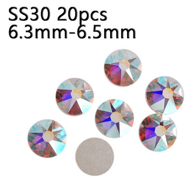 20 buc. AB, forme diferite, nail art, strass, bijuterii, strass, toate dimensiunile, pietre de sticlă cu spate plat pentru decorarea 3D a unghiilor