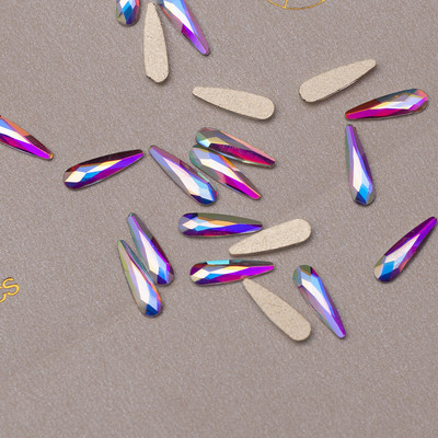 20 buc. AB, forme diferite, nail art, strass, bijuterii, strass, toate dimensiunile, pietre de sticlă cu spate plat pentru decorarea 3D a unghiilor