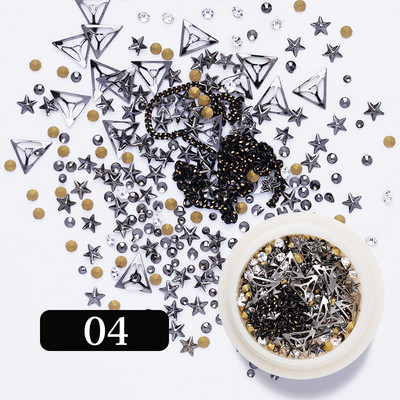 3D ukrasi za nokte u obliku srca Rhinestone Morske školjke Metalni klinovi miješani kristalni kamen Alat za manikuru Dodaci DIY dizajn noktiju