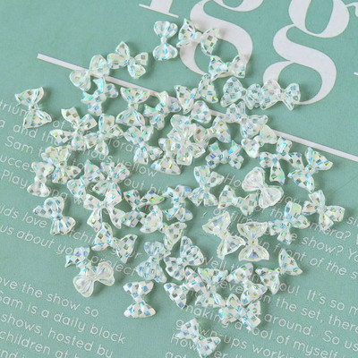 50 komada 3D Aurora šahovnica mašna Nails Art Decoration Smola Vrpca Leptiri Privjesci Nakit Ornament DIY Pribor za manikuru