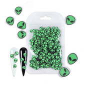 10G Green Alien Nail Art Naljepnice Klizači Uskrsni ukrasi Kriške Meka polimerska glina DIY 3D Nail Charm pribor za manikuru Savjeti