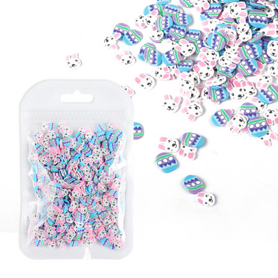 10G Green Alien Nail Art Naljepnice Klizači Uskrsni ukrasi Kriške Meka polimerska glina DIY 3D Nail Charm pribor za manikuru Savjeti