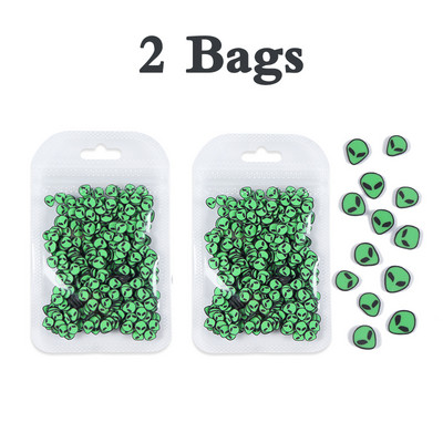 10G Green Alien Nail Art Naljepnice Klizači Uskrsni ukrasi Kriške Meka polimerska glina DIY 3D Nail Charm pribor za manikuru Savjeti