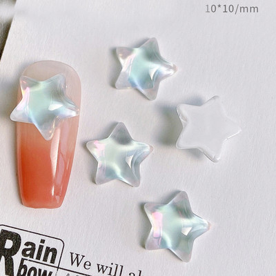 20tk 2023 New Butterflies Star Naill Rhinestones 3D Aurora Ice Läbipaistev Kuu Süda Press Küüntele Ise ise Kawaii küüneosad