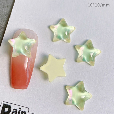 20tk 2023 New Butterflies Star Naill Rhinestones 3D Aurora Ice Läbipaistev Kuu Süda Press Küüntele Ise ise Kawaii küüneosad