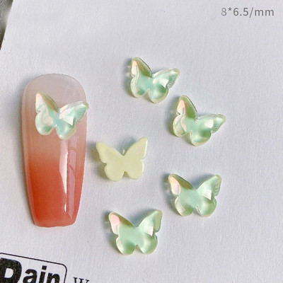 20tk 2023 New Butterflies Star Naill Rhinestones 3D Aurora Ice Läbipaistev Kuu Süda Press Küüntele Ise ise Kawaii küüneosad