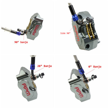 Τοποθέτηση φρένων Banjo Αφαιρέστε Αλουμίνιο Moto Υδραυλικό Ενισχυμένο Σειρά εύκαμπτου σωλήνα λαδιού συμπλέκτη φρένων AN3 για μοτοσικλέτα ATV Dirt Bike Buggy