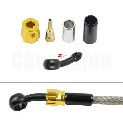 Brake Banjo Fitting Noņemiet alumīnija Moto hidraulisko pastiprinātu bremžu sajūga eļļas šļūteni AN3 motociklam ATV Dirt Bike Buggy