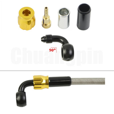 Brake Banjo Fitting Noņemiet alumīnija Moto hidraulisko pastiprinātu bremžu sajūga eļļas šļūteni AN3 motociklam ATV Dirt Bike Buggy