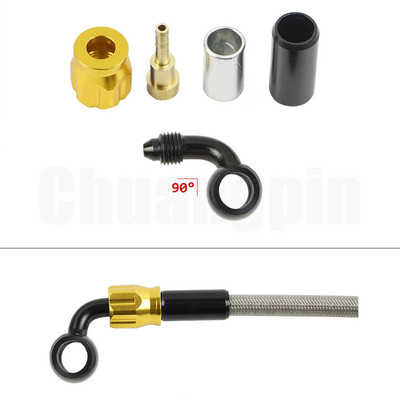 Brake Banjo Fitting Noņemiet alumīnija Moto hidraulisko pastiprinātu bremžu sajūga eļļas šļūteni AN3 motociklam ATV Dirt Bike Buggy