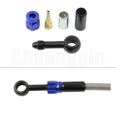 Brake Banjo Fitting Noņemiet alumīnija Moto hidraulisko pastiprinātu bremžu sajūga eļļas šļūteni AN3 motociklam ATV Dirt Bike Buggy