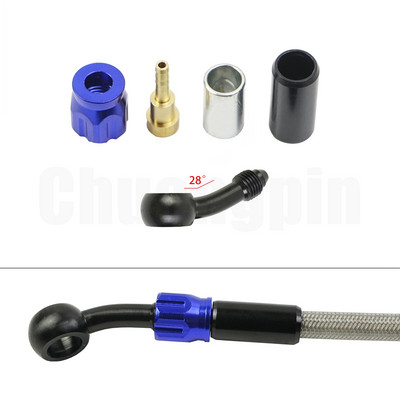 Brake Banjo Fitting Noņemiet alumīnija Moto hidraulisko pastiprinātu bremžu sajūga eļļas šļūteni AN3 motociklam ATV Dirt Bike Buggy
