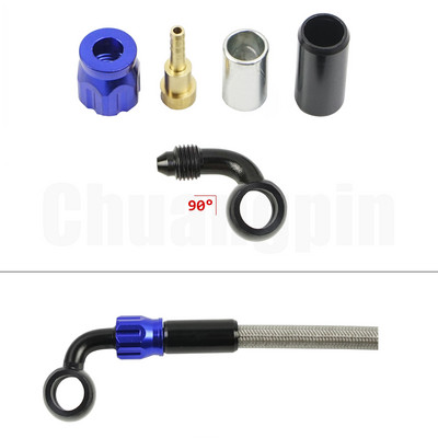 Brake Banjo Fitting Noņemiet alumīnija Moto hidraulisko pastiprinātu bremžu sajūga eļļas šļūteni AN3 motociklam ATV Dirt Bike Buggy