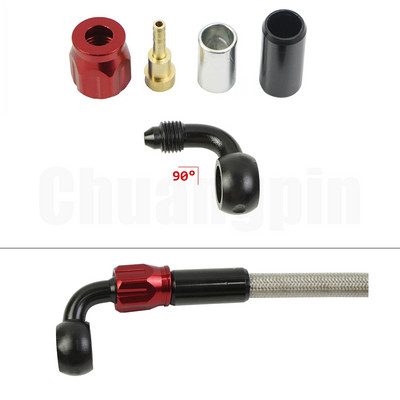 Brake Banjo Fitting Noņemiet alumīnija Moto hidraulisko pastiprinātu bremžu sajūga eļļas šļūteni AN3 motociklam ATV Dirt Bike Buggy