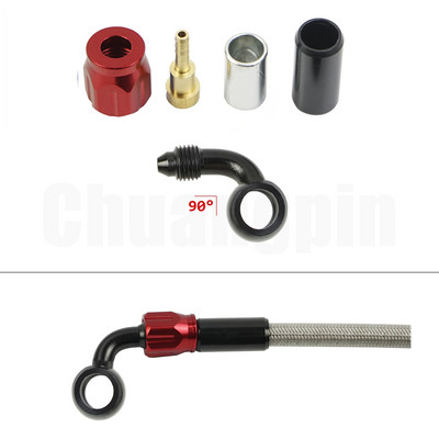 Brake Banjo Fitting Noņemiet alumīnija Moto hidraulisko pastiprinātu bremžu sajūga eļļas šļūteni AN3 motociklam ATV Dirt Bike Buggy
