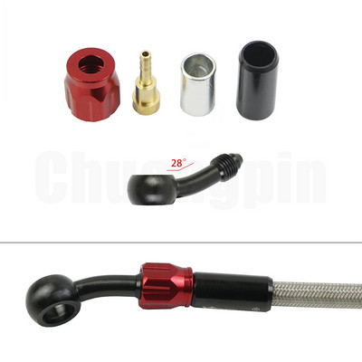 Brake Banjo Fitting Noņemiet alumīnija Moto hidraulisko pastiprinātu bremžu sajūga eļļas šļūteni AN3 motociklam ATV Dirt Bike Buggy