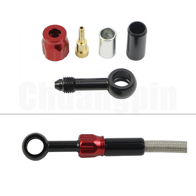 Brake Banjo Fitting Noņemiet alumīnija Moto hidraulisko pastiprinātu bremžu sajūga eļļas šļūteni AN3 motociklam ATV Dirt Bike Buggy