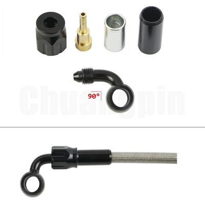 Brake Banjo Fitting Noņemiet alumīnija Moto hidraulisko pastiprinātu bremžu sajūga eļļas šļūteni AN3 motociklam ATV Dirt Bike Buggy