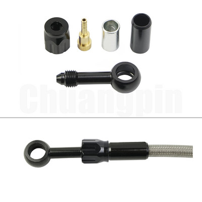Brake Banjo Fitting Noņemiet alumīnija Moto hidraulisko pastiprinātu bremžu sajūga eļļas šļūteni AN3 motociklam ATV Dirt Bike Buggy