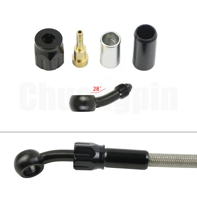 Brake Banjo Fitting Noņemiet alumīnija Moto hidraulisko pastiprinātu bremžu sajūga eļļas šļūteni AN3 motociklam ATV Dirt Bike Buggy