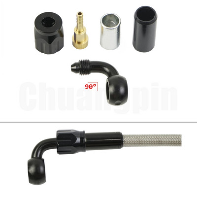 Brake Banjo Fitting Noņemiet alumīnija Moto hidraulisko pastiprinātu bremžu sajūga eļļas šļūteni AN3 motociklam ATV Dirt Bike Buggy