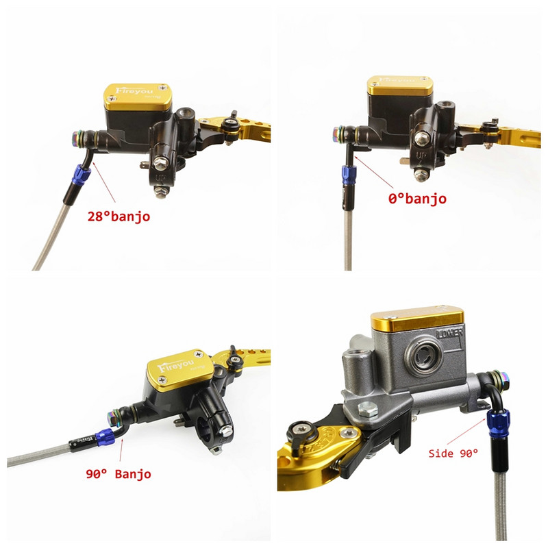 Stabdžių banjo jungtis Nuimkite aliuminio motociklo hidraulinę sustiprintą stabdžių sankabos alyvos žarną AN3, skirtą motociklų keturračiams, „Dirt Bike Buggy“