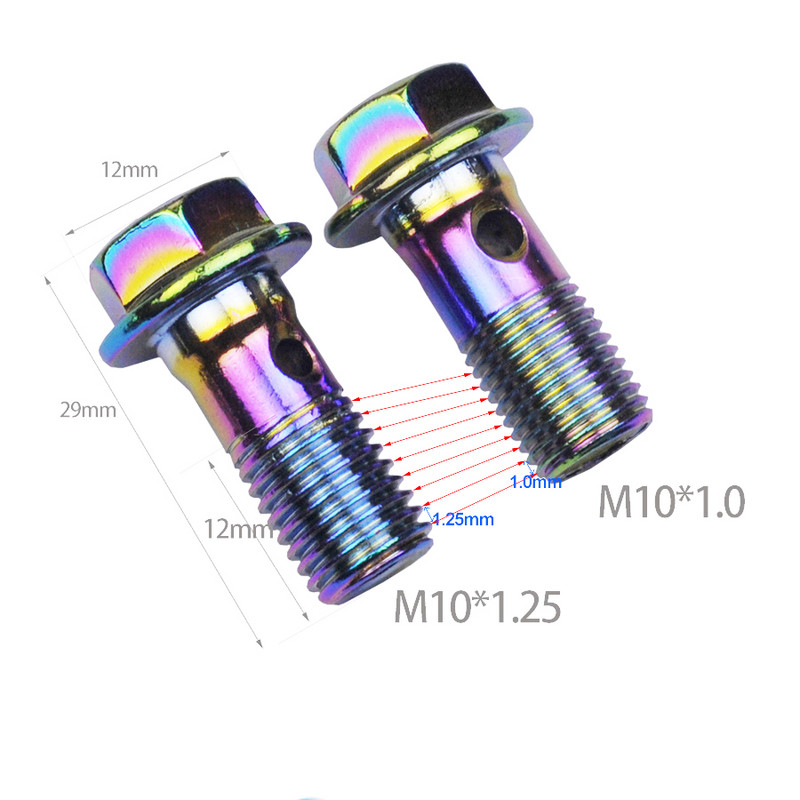 Motociklo stabdžių žarnos varžtai, vinys M10 Banjo varžtas, skirtas suporto stabdžių pagrindiniam cilindrui hidraulinei sankabai Yamaha spalva sidabrinė