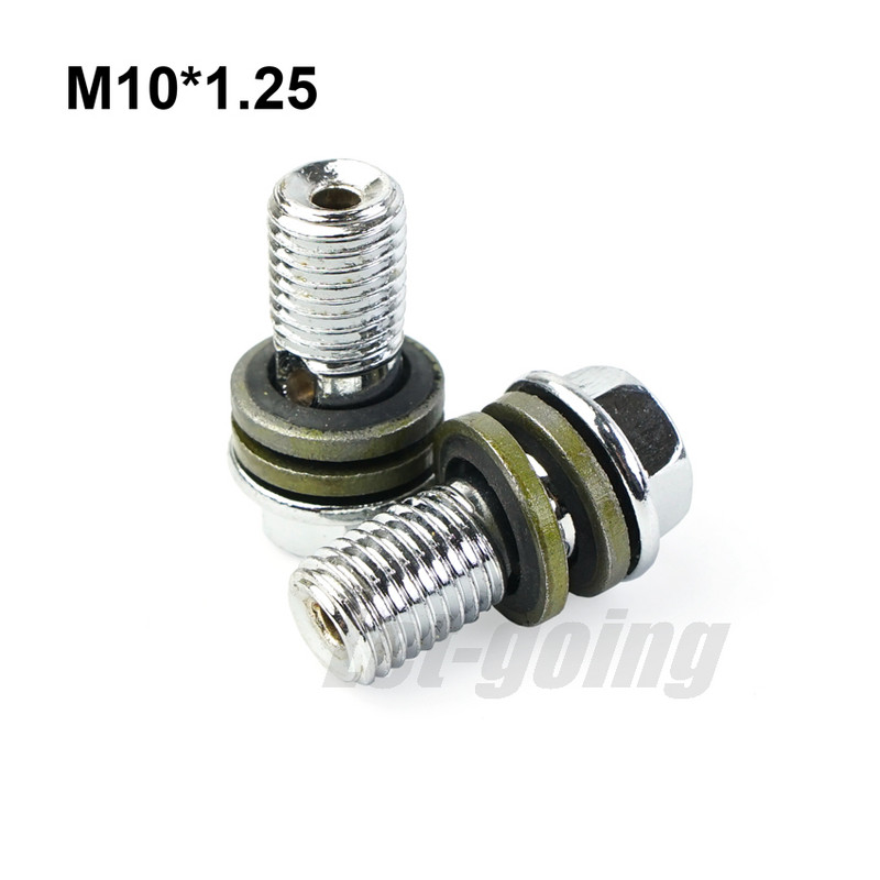 Motociklo stabdžių žarnos varžtai, vinys M10 Banjo varžtas, skirtas suporto stabdžių pagrindiniam cilindrui hidraulinei sankabai Yamaha spalva sidabrinė