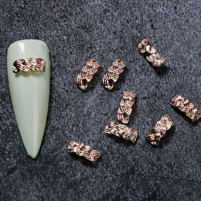 20 tk Jaapani 3D Twist sulamist küünekunsti amuletid Kuldsed hõbedased särasulamist naastud Aksessuaarid Köis Rihm Sõlmed Küünte osad Kaunistus