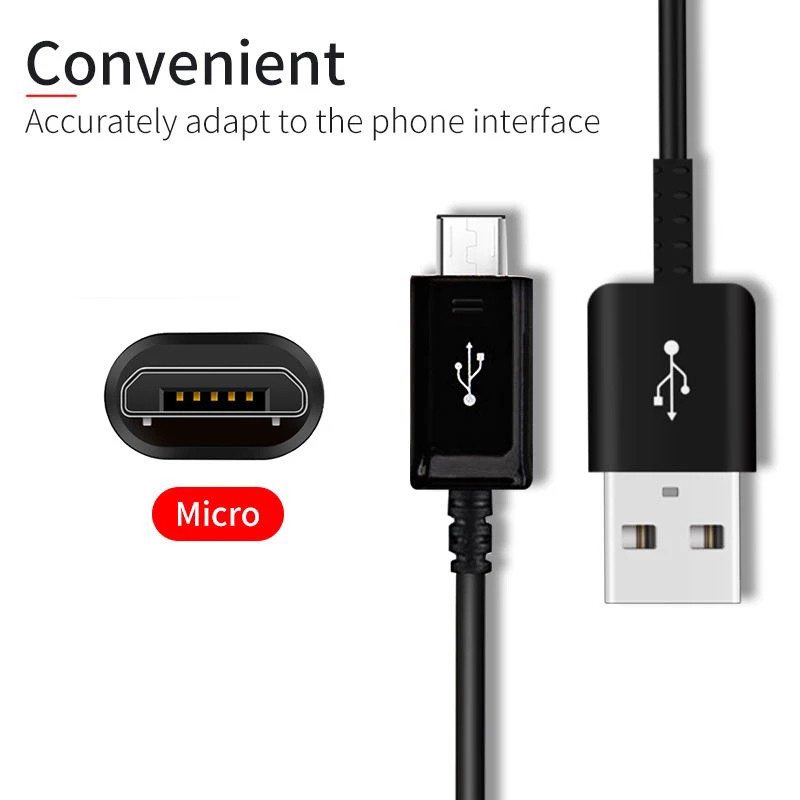 „Samsung Micro USB“ kabeliui 100 cm / 150 cm 2A greito įkrovimo duomenų sinchronizavimo linija, skirta Galaxy S6 S7 Edge Note 4 5 J3 J4 J6 J5 A3 A5 A7 2016 m.