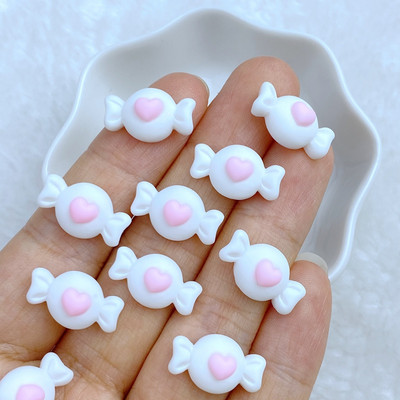 20vnt 3D Charms Kawaii Cute Mini Love Candy Nail Art Papuošalai Manikiūras Nagų dovanų dėžutės dekoravimo priedai