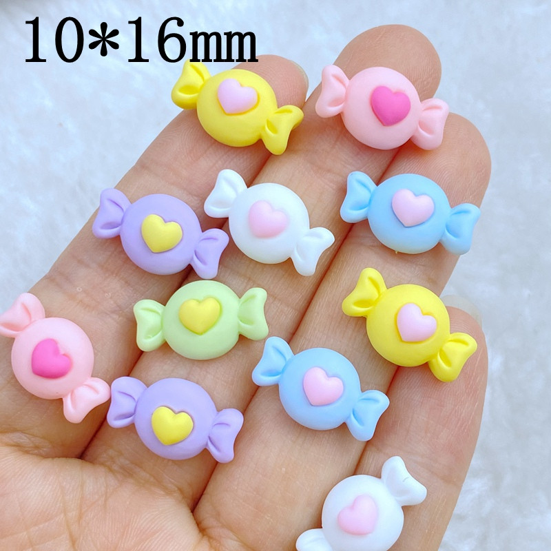 20vnt 3D Charms Kawaii Cute Mini Love Candy Nail Art Papuošalai Manikiūras Nagų dovanų dėžutės dekoravimo priedai