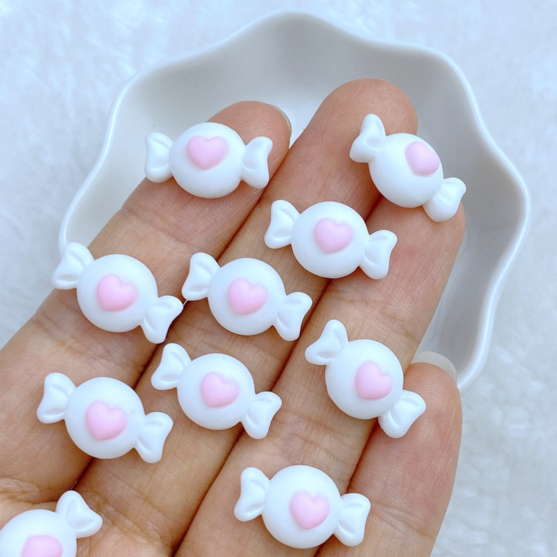 20vnt 3D Charms Kawaii Cute Mini Love Candy Nail Art Papuošalai Manikiūras Nagų dovanų dėžutės dekoravimo priedai