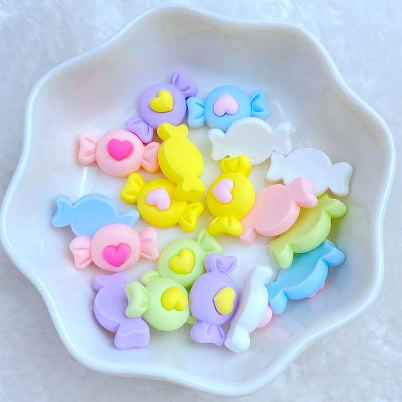 20vnt 3D Charms Kawaii Cute Mini Love Candy Nail Art Papuošalai Manikiūras Nagų dovanų dėžutės dekoravimo priedai