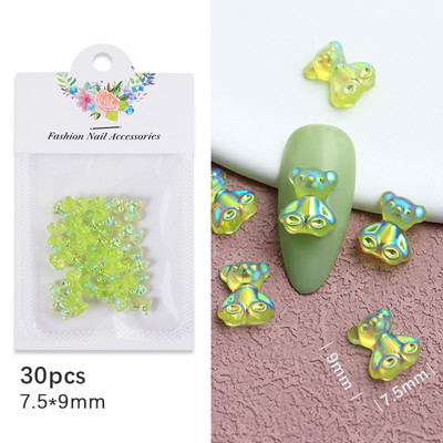 50 vnt. / Krepšelis Skaidrus 3D Love Nail Art Charm Želė dervos plokščiaapačiai blizgantys cirkonio akmenys, skirti pasidaryk pats Valentino dienos manikiūro dekoravimo dalims