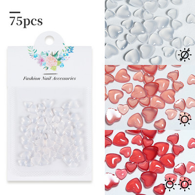 50 vnt. / Krepšelis Skaidrus 3D Love Nail Art Charm Želė dervos plokščiaapačiai blizgantys cirkonio akmenys, skirti pasidaryk pats Valentino dienos manikiūro dekoravimo dalims