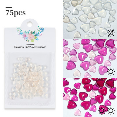 50 vnt. / Krepšelis Skaidrus 3D Love Nail Art Charm Želė dervos plokščiaapačiai blizgantys cirkonio akmenys, skirti pasidaryk pats Valentino dienos manikiūro dekoravimo dalims