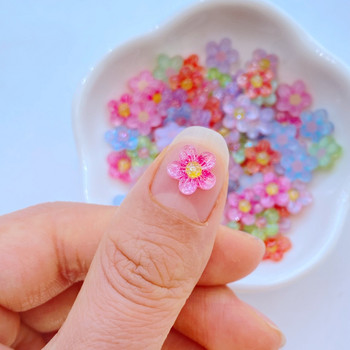 50 τμχ Νέο χαριτωμένο μίνι αστραφτερά λουλούδια στρας νυχιών πετράδια με γκλίτερ κοσμήματα νυχιών μανικιούρ αξεσουάρ διακόσμησης νυχιών