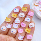 50 de bucăți 3D drăguț mini pisică de desene animate, iepure, serie tigru nail art rășină nail art bijuterii în formă de floare consumabile pentru arta unghiilor
